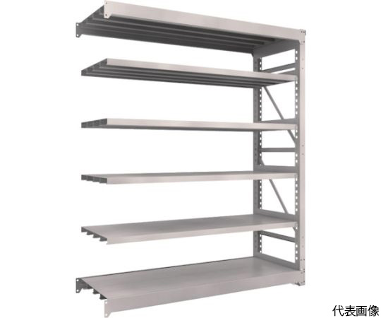 スチール製重量ボルト式棚 M10型 W1800×D620×H2115 6段 連結 ネオグレー