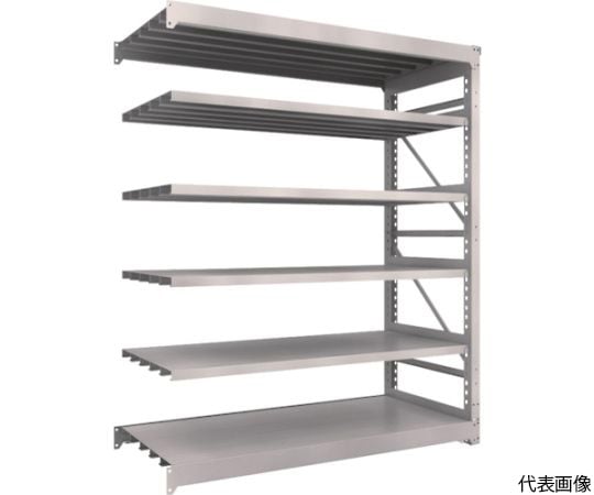 スチール製重量ボルト式棚 M10型 W1800×D760×H2115 6段 連結 ネオグレー