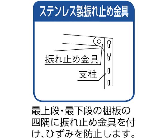 SUS430製軽量棚　1200XD600XH1200　天地4段　SU4-4464