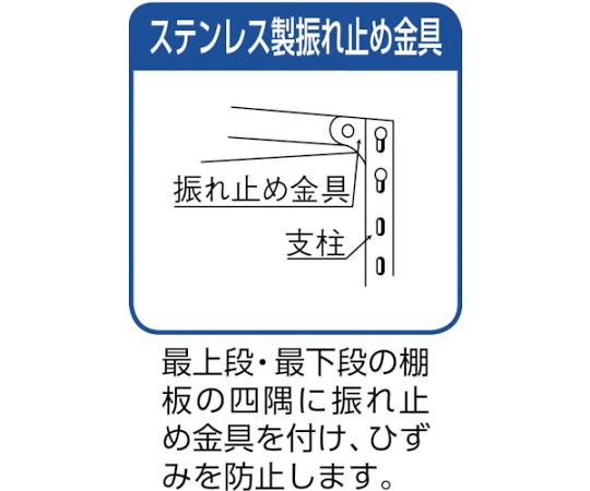 61-3050-81 SUS304製軽量棚 1200XD450XH1800 天地5段 SU3-6445 【AXEL