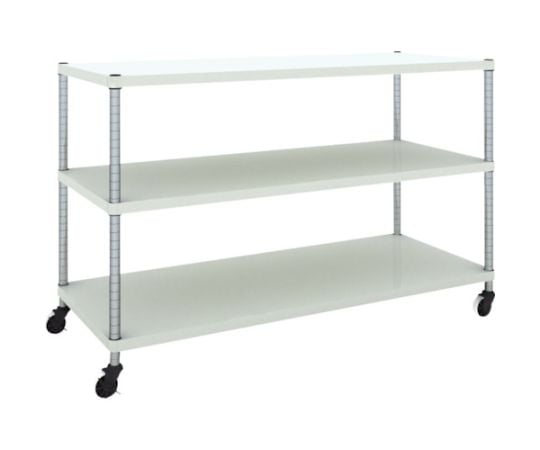 スチールラック フェニックスラック 1500X600 3段 U車輪付 W色 抗菌粉体塗装