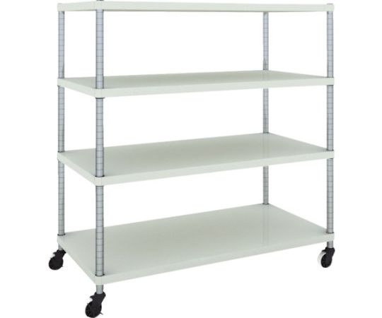 スチールラック フェニックスラック 1200X600 4段 U車輪付 W色 抗菌粉体塗装