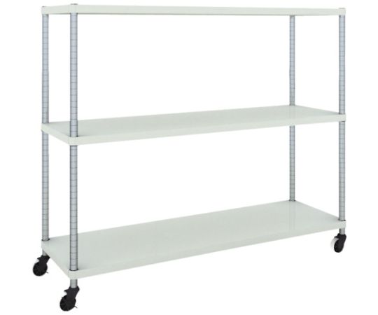 スチールラック フェニックスラック 1500X450 3段 U車輪付 W色 抗菌粉体塗装
