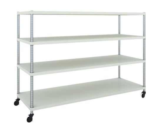スチールラック フェニックスラック 1800X600 4段 U車輪付 W色 抗菌粉体塗装