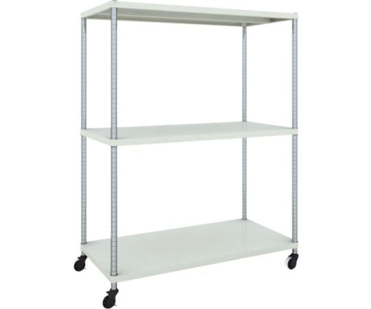 スチールラック フェニックスラック 1200X600 3段 U車輪付 W色 抗菌粉体塗装