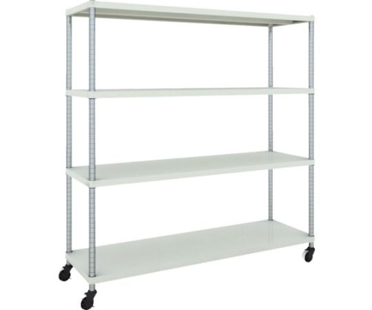 スチールラック フェニックスラック 1500X450 4段 U車輪付 W色 抗菌粉体塗装