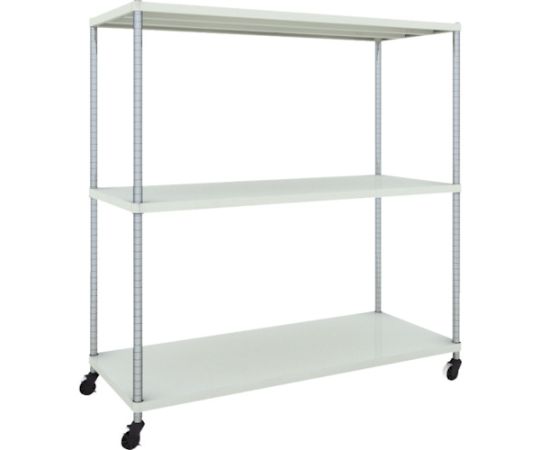 スチールラック フェニックスラック 1500X600 3段 U車輪付 W色 抗菌粉体塗装