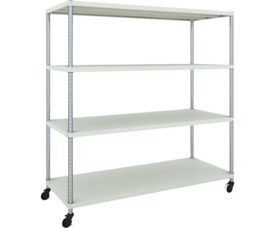 スチールラック フェニックスラック 1500X600 4段 U車輪付 W色 抗菌粉体塗装