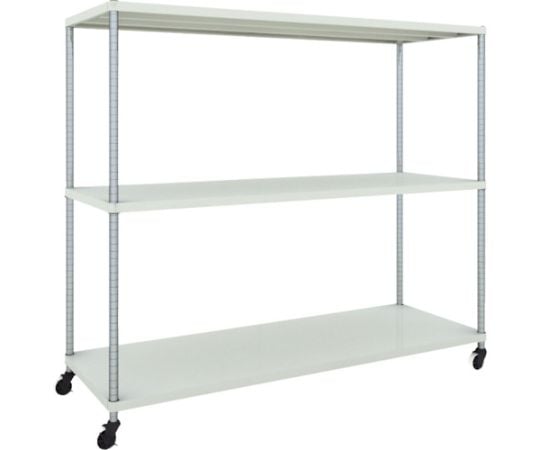 スチールラック フェニックスラック 1800X600 3段 U車輪付 W色 抗菌粉体塗装