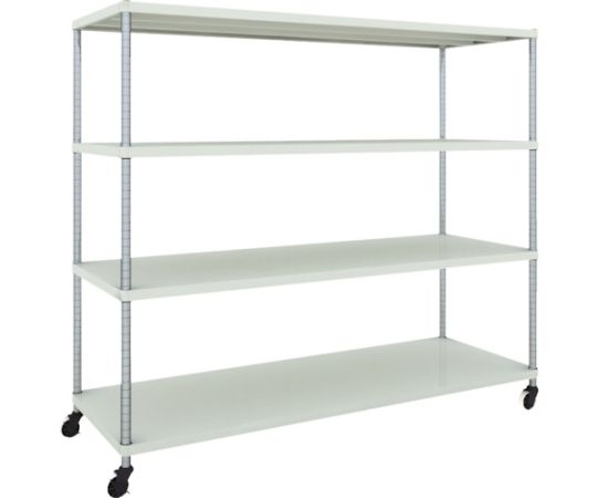 スチールラック フェニックスラック 1800X600 4段 U車輪付 W色 抗菌粉体塗装