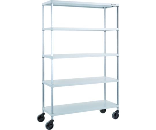 スチールラック フェニックスラック 1200X450 5段 U車輪付 W色 抗菌粉体塗装