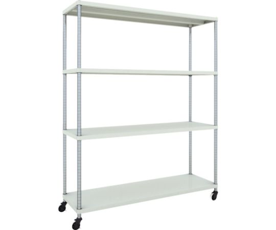 スチールラック フェニックスラック 1500X450 4段 U車輪付 W色 抗菌粉体塗装