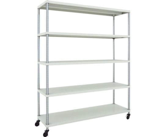 スチールラック フェニックスラック 1500X450 5段 U車輪付 W色 抗菌粉体塗装