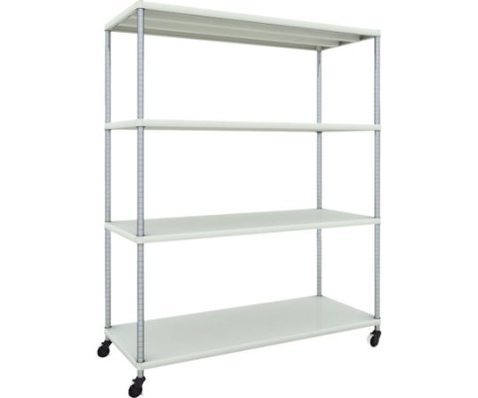 スチールラック フェニックスラック 1500X600 4段 U車輪付 W色 抗菌粉体塗装