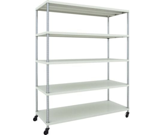 スチールラック フェニックスラック 1500X600 5段 U車輪付 W色 抗菌粉体塗装
