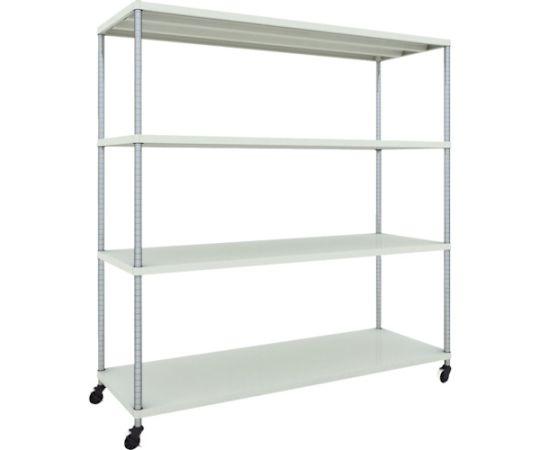 スチールラック フェニックスラック 1800X600 4段 U車輪付 W色 抗菌粉体塗装