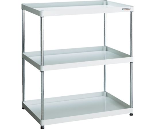 スチールラック フェニックスワゴンラック型 抗菌900X600 3段 ホワイト