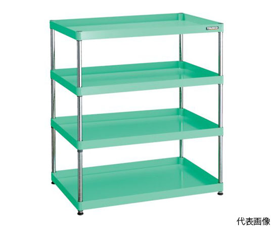 スチールラック フェニックスワゴンラック型 抗菌600X400 3段 ヤンググリーン
