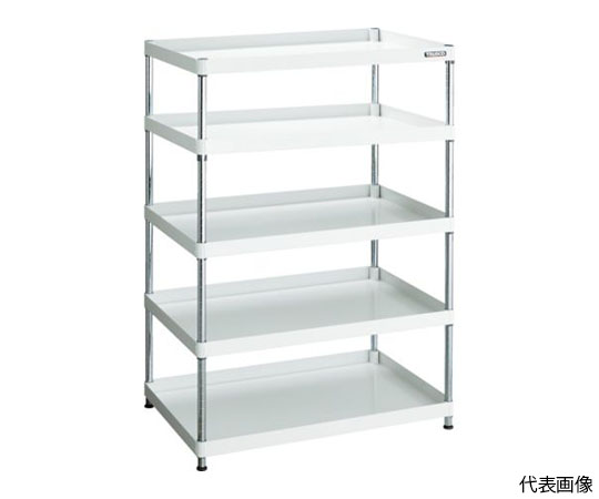 スチールラック フェニックスワゴンラック型 抗菌750X500 4段 ホワイト