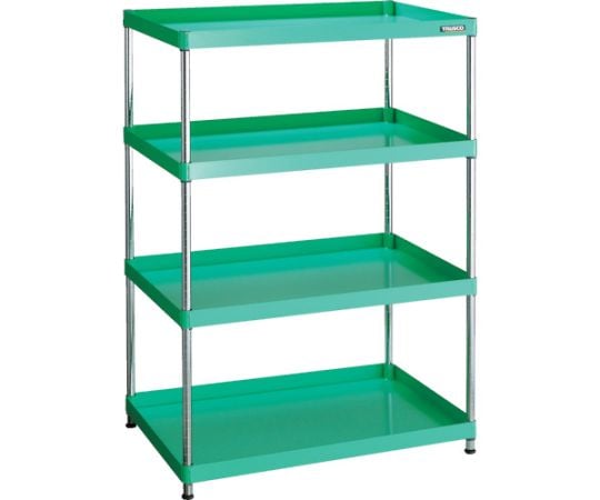 スチールラック フェニックスワゴンラック型 抗菌900X600 4段 ヤンググリーン