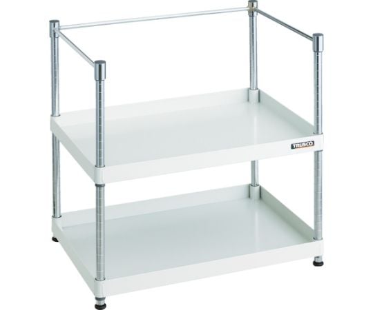 スチールラック フェニックスワゴンラック型 抗菌750X500 3方枠付 ホワイト