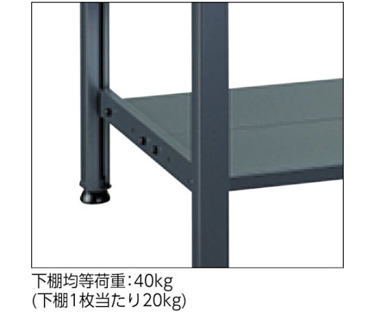 61-3059-28 BE型軽量作業台 1800X600 下棚2枚付 BE-1860LT2 【AXEL