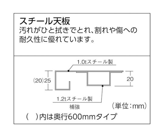 取扱を終了した商品です］LEWS型作業台 900X600XH740 薄型2段引出付