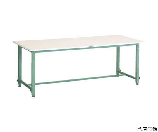 軽荷重作業台高さ調節式（150kg）AEM型 1500X750XH650～950 基本タイプ グリーン色　AEM-1500