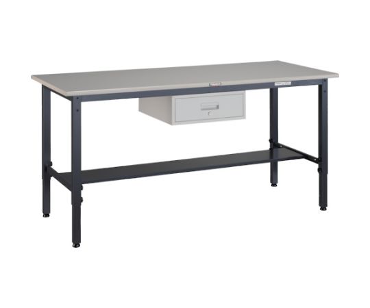 軽荷重作業台高さ調節式（250kg）AWM型 1800X750XH700～910 1段引出付 ダークグレー色　AWMS-1875F1