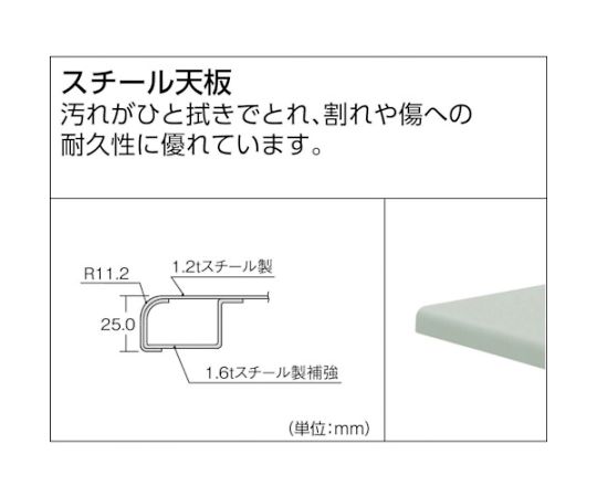 中荷重立作業台（500kg）HAEW型 1800X900XH885 2段引出付 ダークグレー色　HAEWS-1890F2