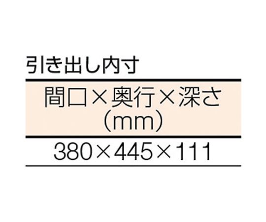 61-3071-90 SHW型作業台 1800X750XH740 2列引出付 緑 SHW-1800FL2 GN