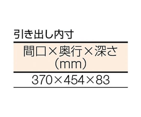 HW型作業台　1800X900XH740　3段引出付　緑　HW-1809D3 GN