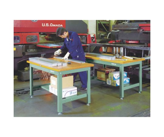 61-3071-97 中荷重作業台（1200kg）HW型 1800X900XH740 3段引出付 