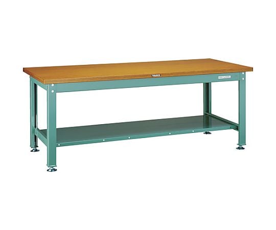 中荷重作業台（2000kg）DW型 1800X750XH740 全面下棚付 グリーン色