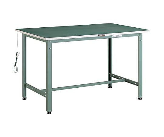 軽荷重作業台（300kg）AE型 1200X750XH742 帯電防止マット張り グリーン色