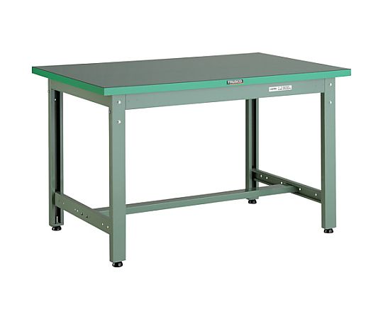 中荷重作業台（800kg）GW型 1200X600XH742 ビニールマット張り グリーン色