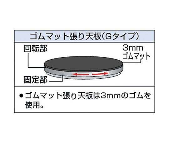 回転台　100Kg型　Φ300　ゴムマット張り天板　TC30-10G