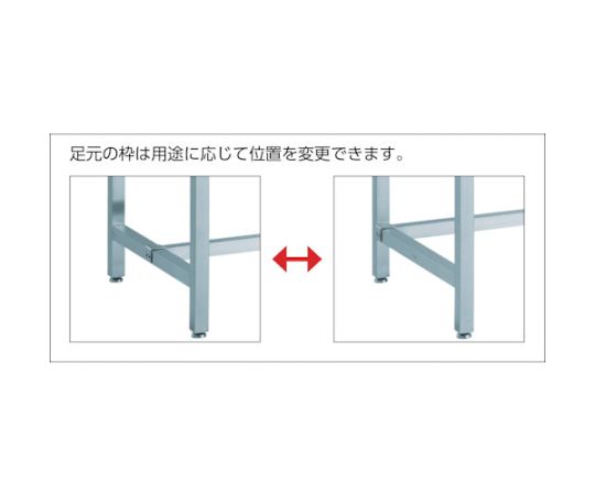 61-3079-14 SW3型オールステンレス作業台 Φ100SUS金具車輪付 SW3