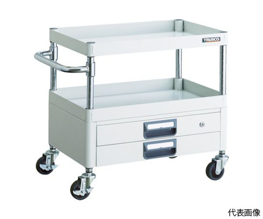 フェニックスワゴン 省音 750X500XH740 2段引出付 W色