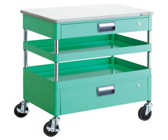 フェニックスワゴン 省音 750X500XH740 引出 天板付 YG色