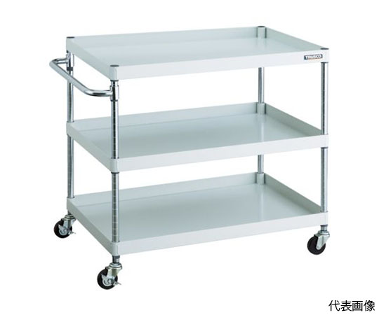 フェニックスワゴン　750X500　3段　Φ75ゴム車輪　W色