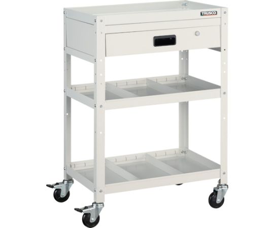 ラビットワゴン 600X400 引出1段 仕切2段付 ホワイト