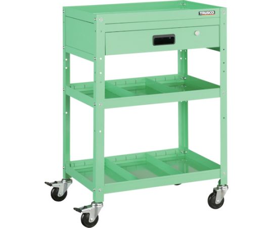 ラビットワゴン 600X400 引出1段 仕切2段付 ヤンググリーン