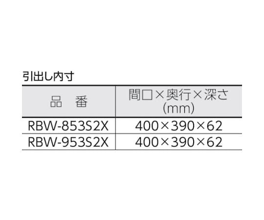 61-3091-98 ラビットワゴン 500X500 引出2段 仕切2段付 ホワイト RBW