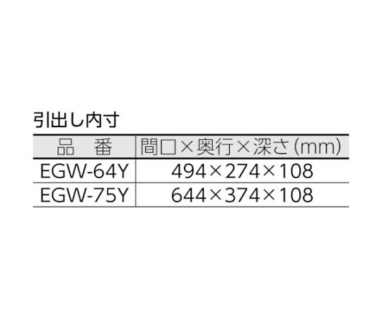 61-3095-43 イーグル バーディワゴン用 深型1段引出 750×500 ホワイト