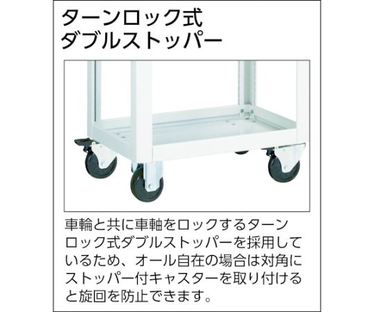 トラスコ中山 ツールワゴン ドルフィン 600X400 4輪自在 ウレタン W