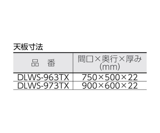61-3096-27 ツールワゴン ドルフィン 天板付 750X500 2段引出 YG DLWS