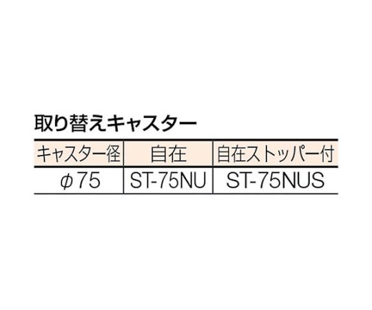 61-3096-79 コンビネーションワゴン 643X427XH880 スライド棚付 TCW