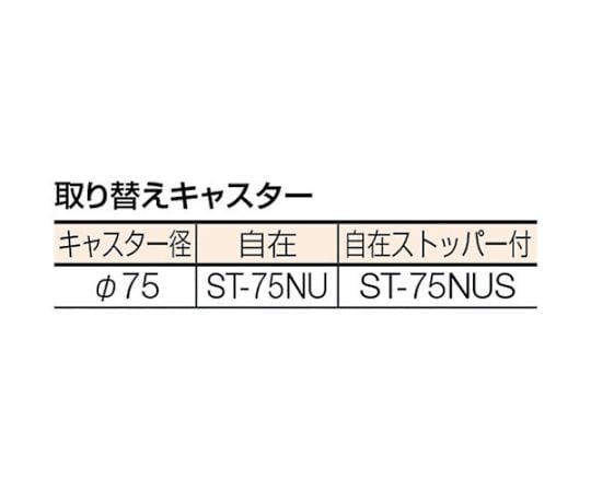 61-3096-80 コンビネーションワゴン 643X427XH880 スライド棚付 TCW