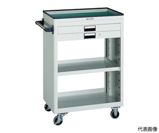 ツールワゴン　600X400　浅型2引出付　YG